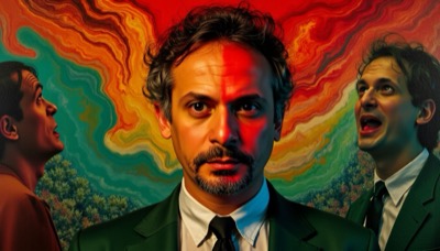 AI-generated film still from Me-Me exploring identity and unlived destinies in Milan